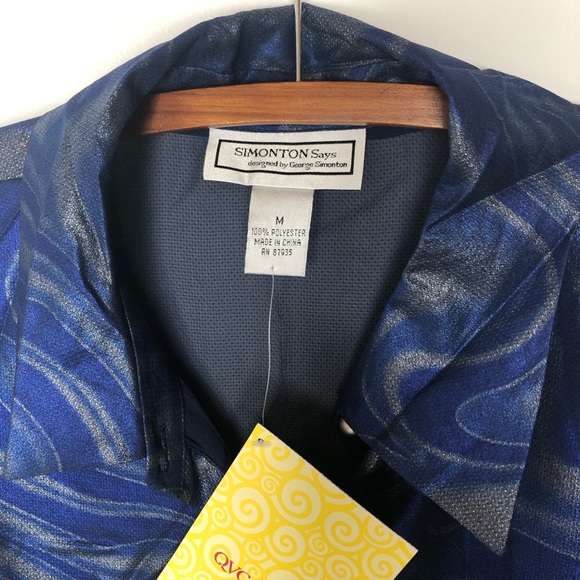 GS Disco Watercolor Sheer Cuffed Sleeves Blouse M - Picture 3 of 8